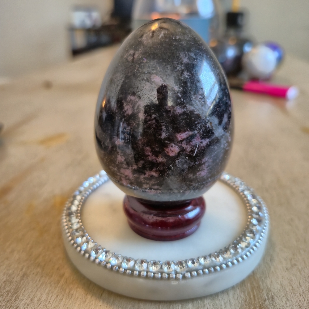 Natural Rhodonite Crystal Egg #2 New - Picture 3 of 7